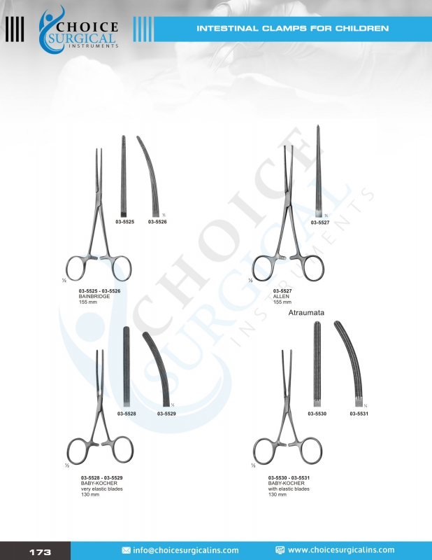 Forceps, Intestinals Clamps, Specula, Biopsy Forceps, Anuscopes Gall Duct